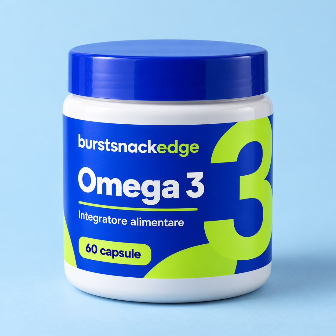 Barattolo di Omega 3, integratore alimentare, 60 capsule