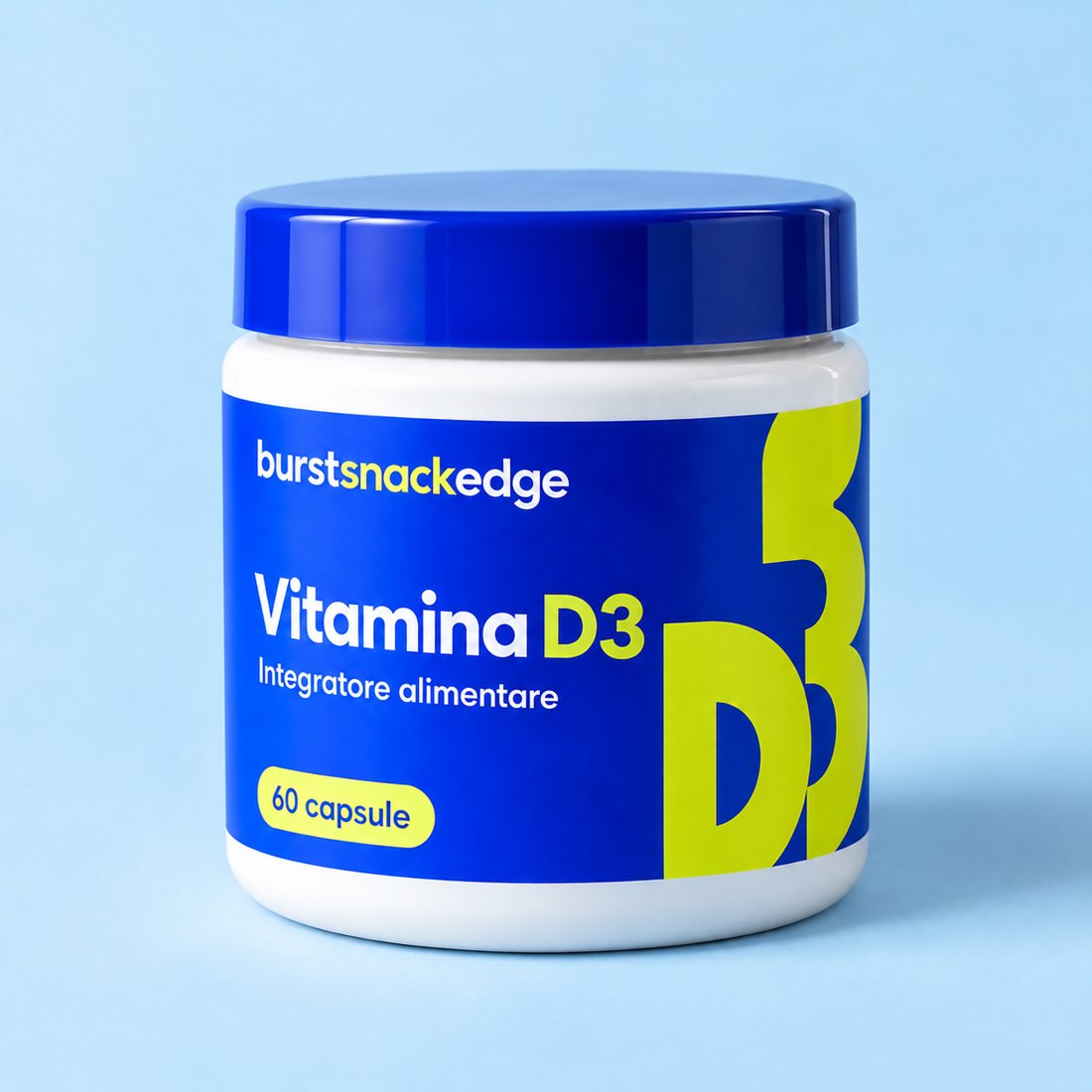 Barattolo di Vitamina D3, integratore alimentare, 60 capsule